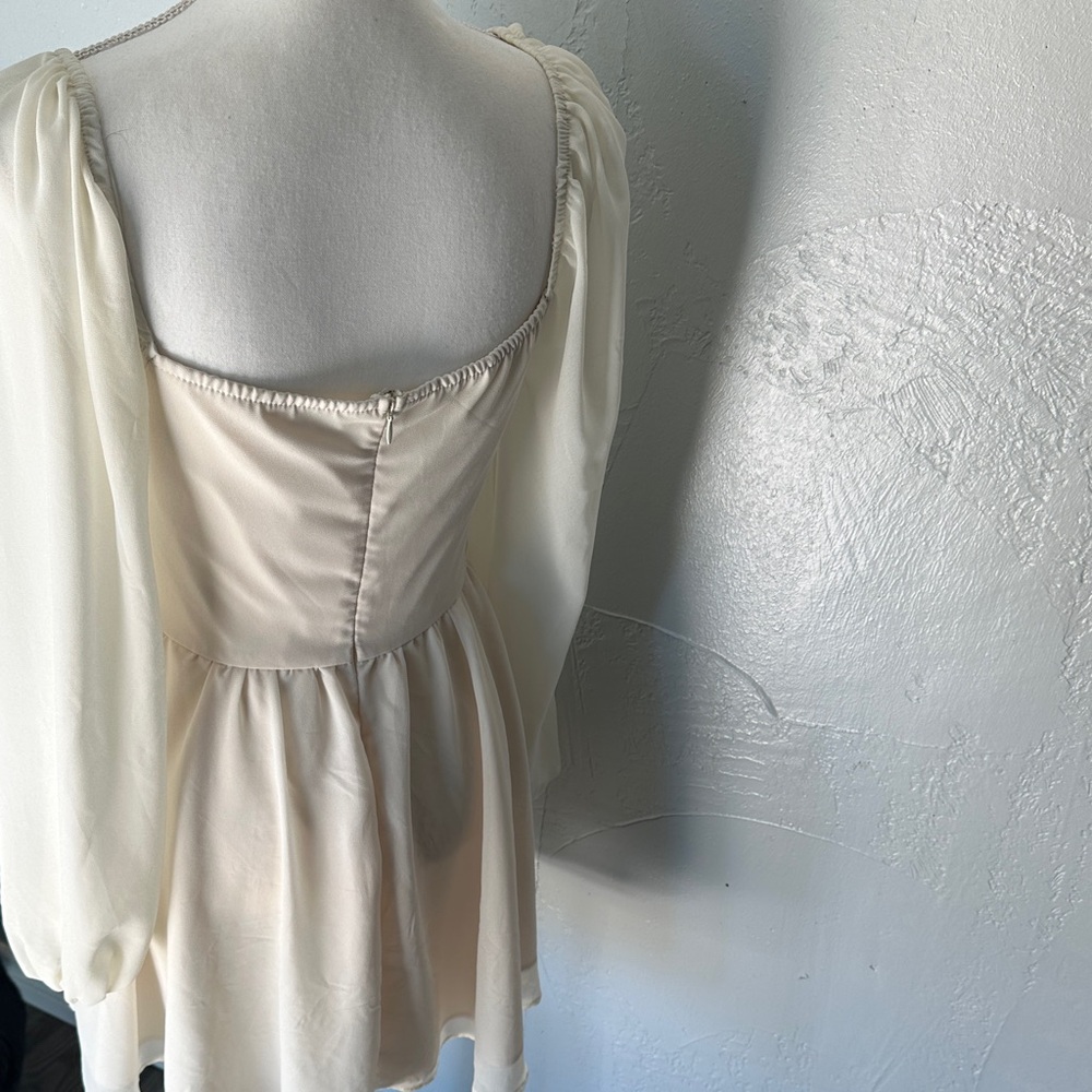 SHEIN Cream Long Sleeve Dress - Picture 5 of 10